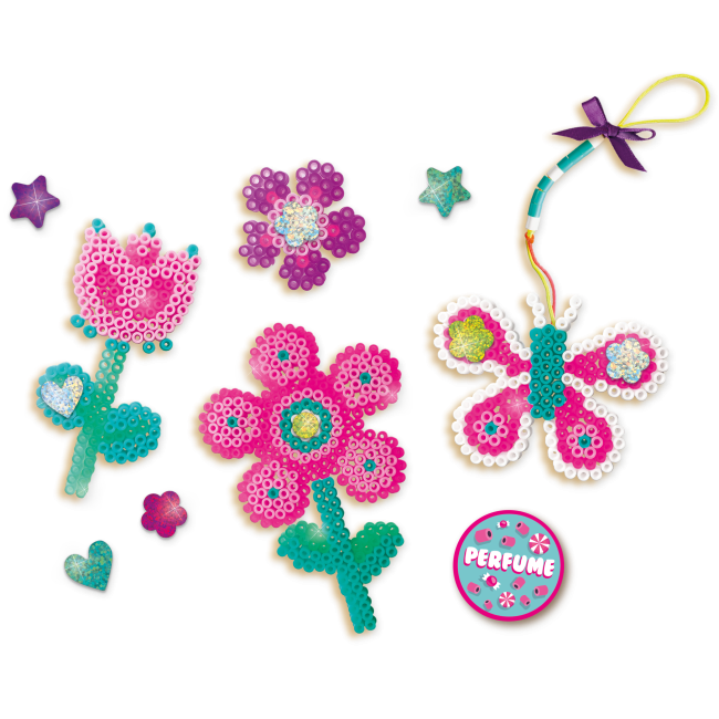 Set creativ copii Beedz - Margele de calcat Flori si Inimi parfumate TSG06219