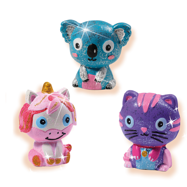 Set creativ mulaj si pictura - Animale cu glitter TSG01289