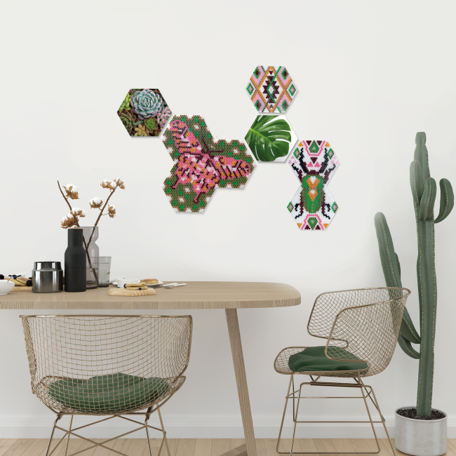 Set margele de calcat Beedz Art - Botanica cu placi hexagonale TSG06021