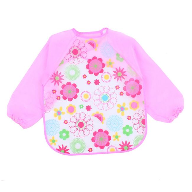 Baveta impermeabila cu manecute lungi - Floricele AL-BV-17