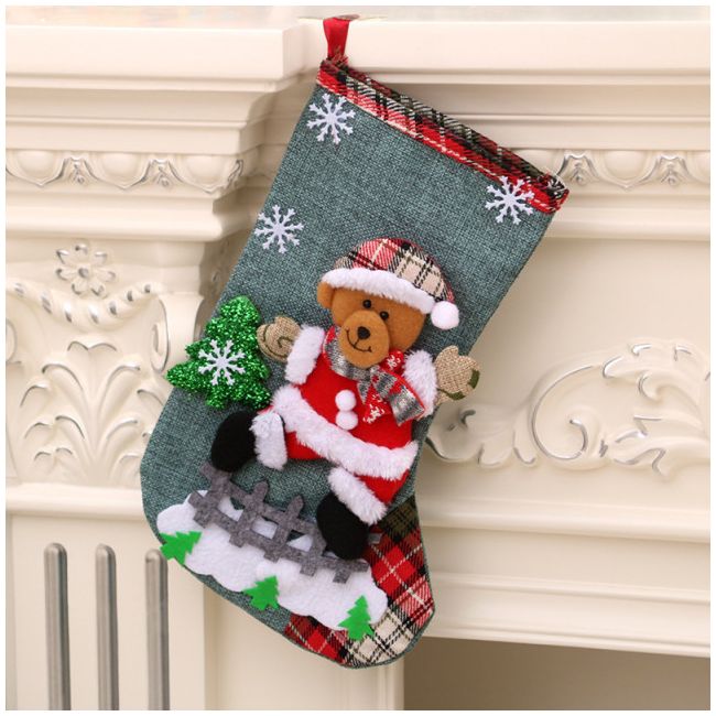 Ciorap pentru decor - Bear Santa Claus ADMS83