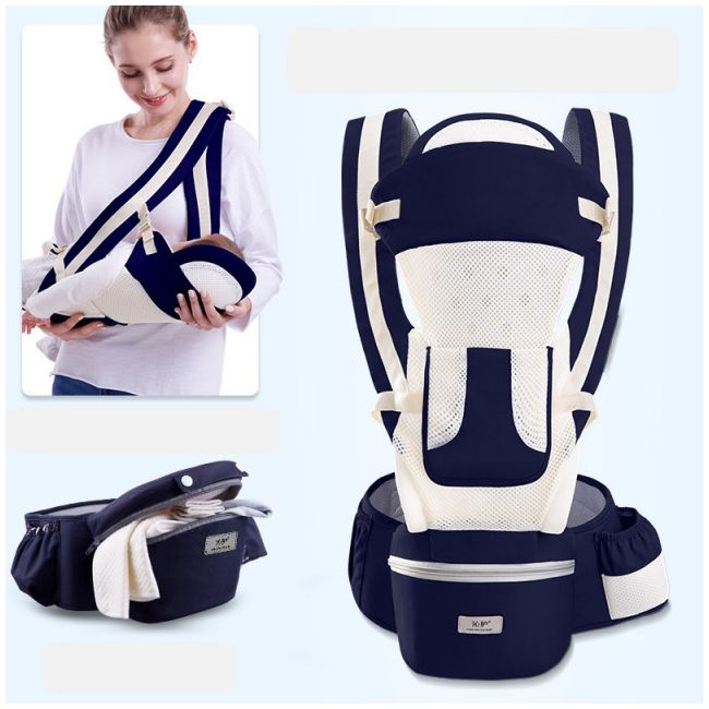 Marsupiu cu scaunel, bleumarine cu ivoire MBPJ819-11-G