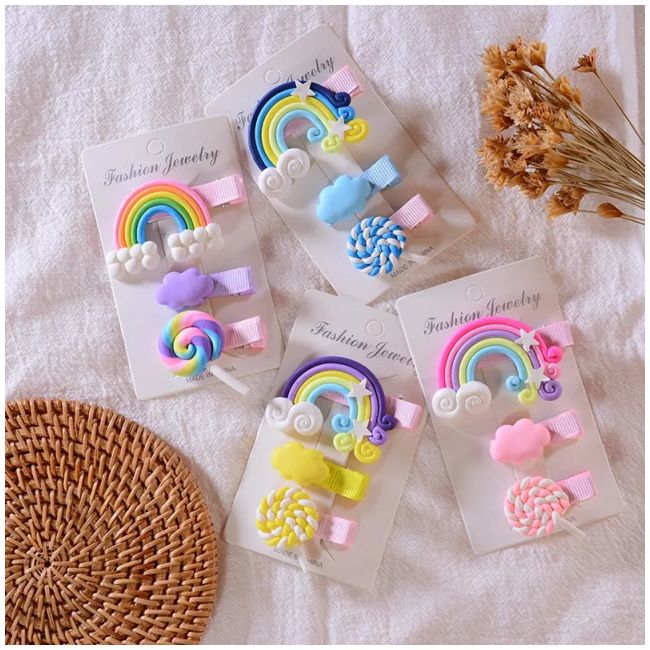 Set de 3 clame clips - Blue Rainbow AL-EL-26