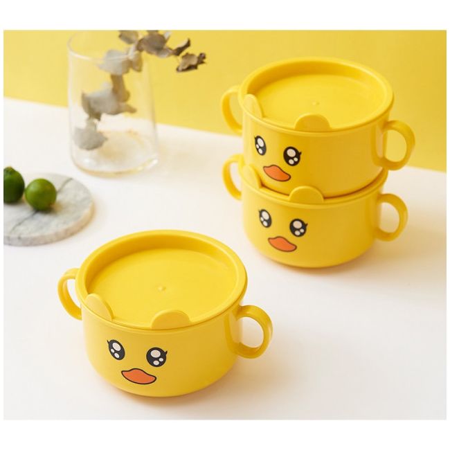 Bol din plastic cu capac pentru bebe - Duck ADDTA04