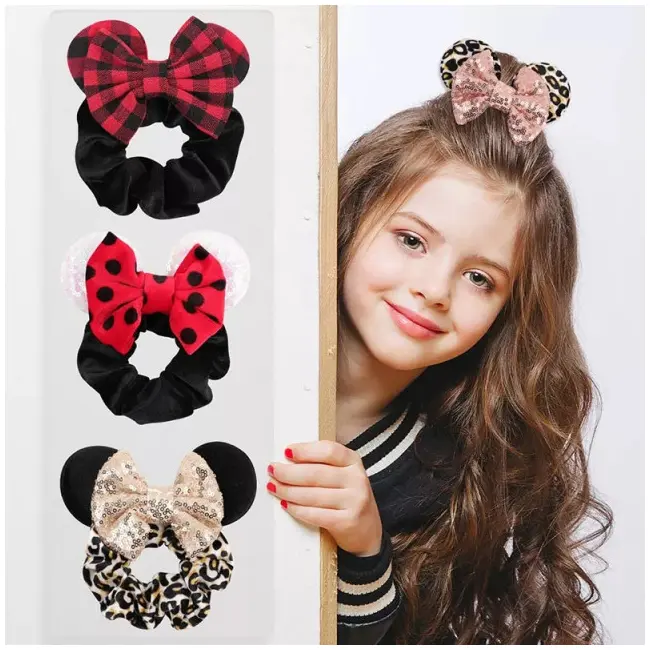 Elastic de par din catifea cu urechise si fundita - Model 2 ADCXT210939-1