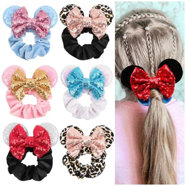 Elastic de par din catifea cu urechise si fundita - Model 7 ADCXT210939-6