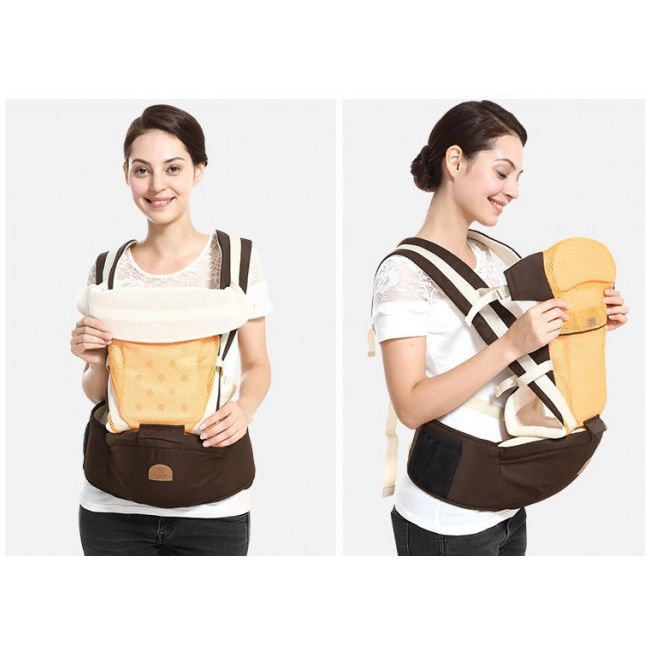 Marsupiu maro cu portocaliu, ergonomic, cu scaunel mdpj820-6