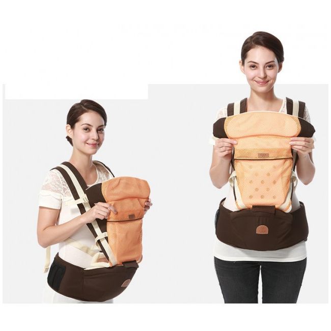 Marsupiu maro cu portocaliu, ergonomic, cu scaunel mdpj820-6