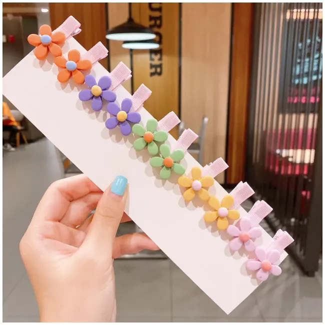 Set de 10 clame pentru par - Flori colorate MDX8183-7