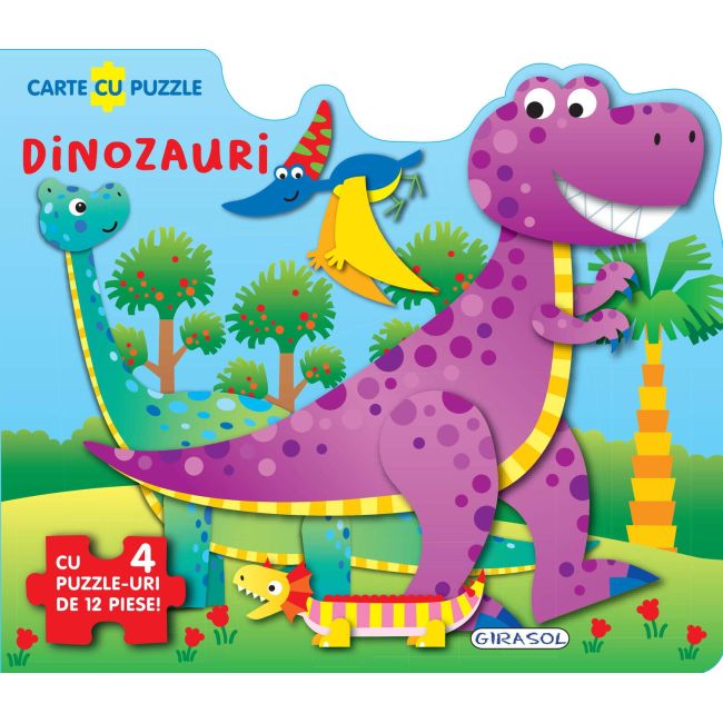 Carte cu puzzle - dinozauri