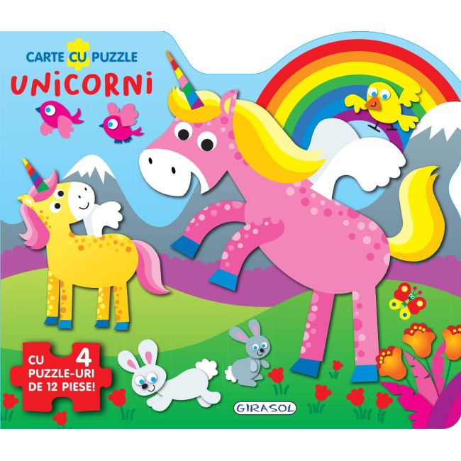 Carte cu puzzle - unicorni