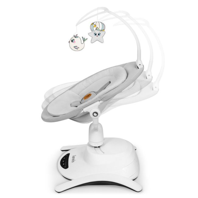 Lionelo - Balansoar multifunctional Bella, Electric, Scaun reglabil, Ecran tactil si telecomanda, 6 miscari unice, 5 viteze, Cu melodii, Gri BYNLO-BELLA_GREY_CONCRETE