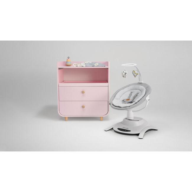 Lionelo - Balansoar multifunctional Bella, Electric, Scaun reglabil, Ecran tactil si telecomanda, 6 miscari unice, 5 viteze, Cu melodii, Gri BYNLO-BELLA_GREY_CONCRETE
