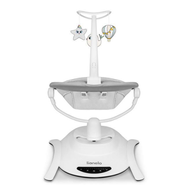 Lionelo - Balansoar multifunctional Bella, Electric, Scaun reglabil, Ecran tactil si telecomanda, 6 miscari unice, 5 viteze, Cu melodii, Gri BYNLO-BELLA_GREY_CONCRETE