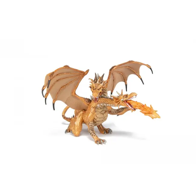PAPO FIGURINA DRAGON CU DOUA CAPETE AURIU VIVPapo38938