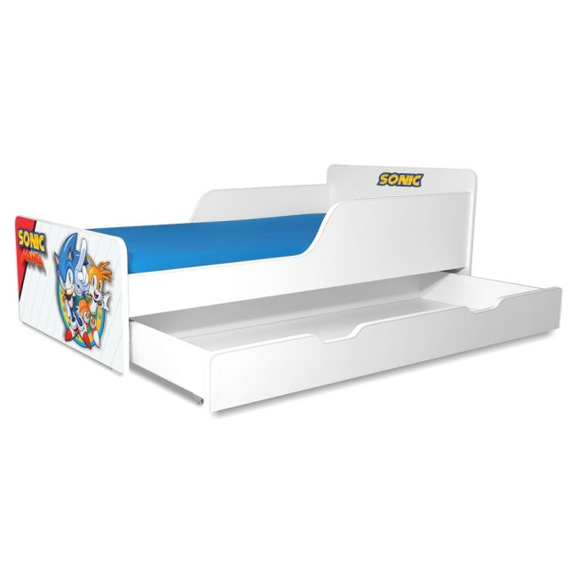 Pat Copii Sonic 2-12 Ani Cu Sertar Si Saltea cu lana SafeNest Pc-p-mk-srt-son-80