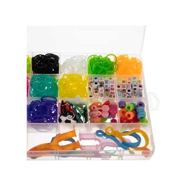 Set creativ elastice loom colorate cu organizator si accesorii, 1500 piese Kruzzel MY18061 BBJMY18061_Initiala