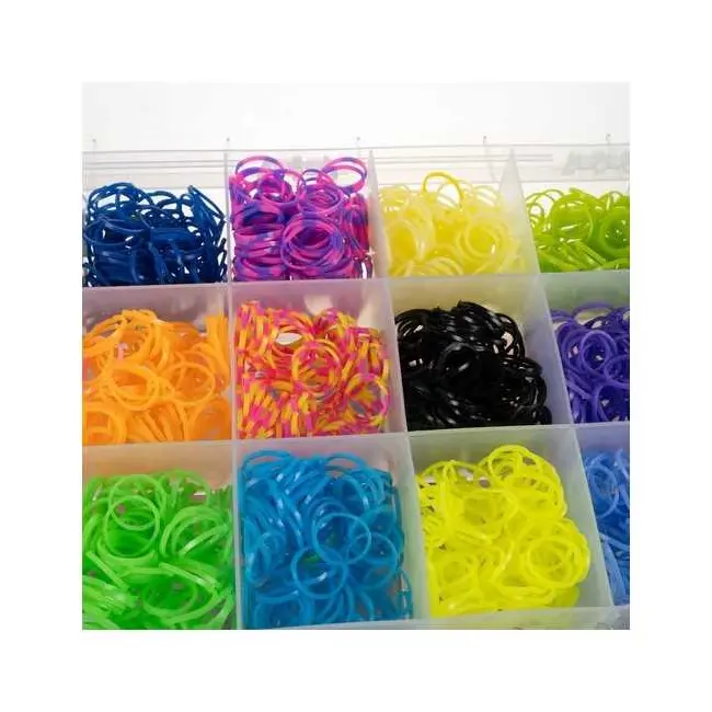 Set creativ elastice loom colorate cu organizator si accesorii, 4400 piese Kruzzel MY18062 BBJMY18062_Initiala