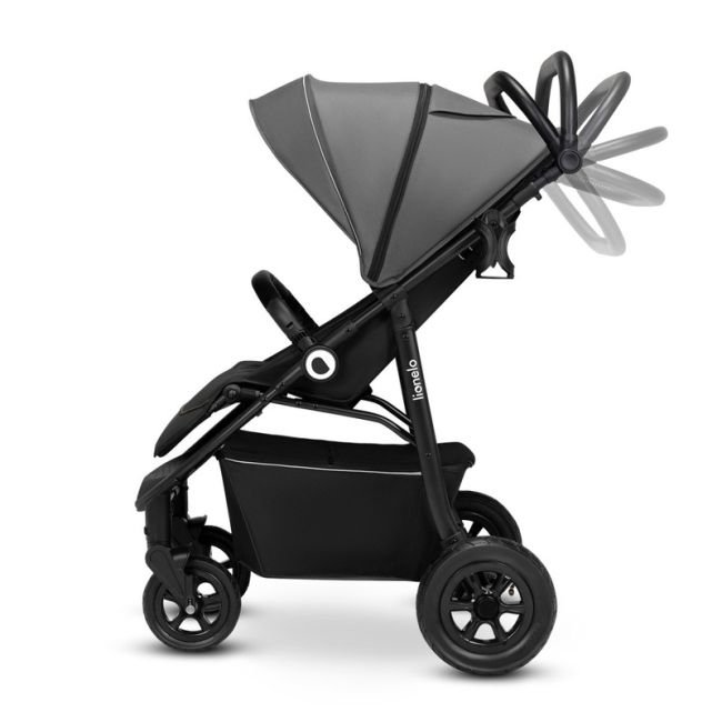 Lionelo - Carucior sport Natt, De la nastere, Cu accesorii si capotina XXL reglabila, 0 - 22 kg, Conform cu standardele europene de securitate EN1888-1, EN1888-2, Gri BYNLO-NATT_GREY_STONE