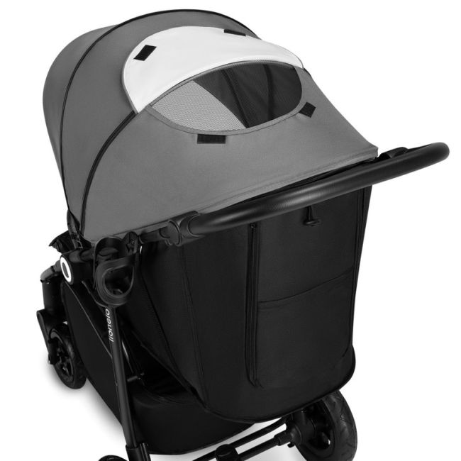 Lionelo - Carucior sport Natt, De la nastere, Cu accesorii si capotina XXL reglabila, 0 - 22 kg, Conform cu standardele europene de securitate EN1888-1, EN1888-2, Gri BYNLO-NATT_GREY_STONE