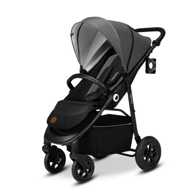 Lionelo - Carucior sport Natt, De la nastere, Cu accesorii si capotina XXL reglabila, 0 - 22 kg, Conform cu standardele europene de securitate EN1888-1, EN1888-2, Gri BYNLO-NATT_GREY_STONE