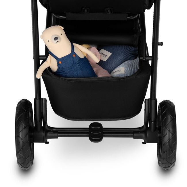 Lionelo - Carucior sport Natt, De la nastere, Cu accesorii si capotina XXL reglabila, 0 - 22 kg, Conform cu standardele europene de securitate EN1888-1, EN1888-2, Gri BYNLO-NATT_GREY_STONE