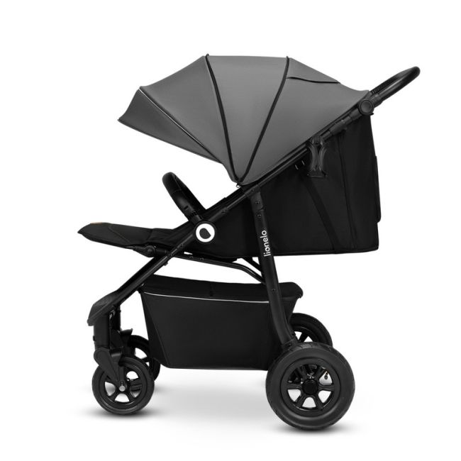 Lionelo - Carucior sport Natt, De la nastere, Cu accesorii si capotina XXL reglabila, 0 - 22 kg, Conform cu standardele europene de securitate EN1888-1, EN1888-2, Gri BYNLO-NATT_GREY_STONE