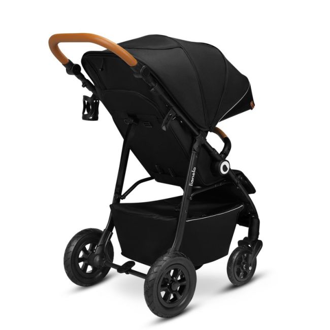 Lionelo - Carucior sport Natt, De la nastere, Cu accesorii si capotina XXL reglabila, 0 - 22 kg, Conform cu standardele europene de securitate EN1888-1, EN1888-2, Negru Onyx BYNLO-NATT_BLACK_ONYX