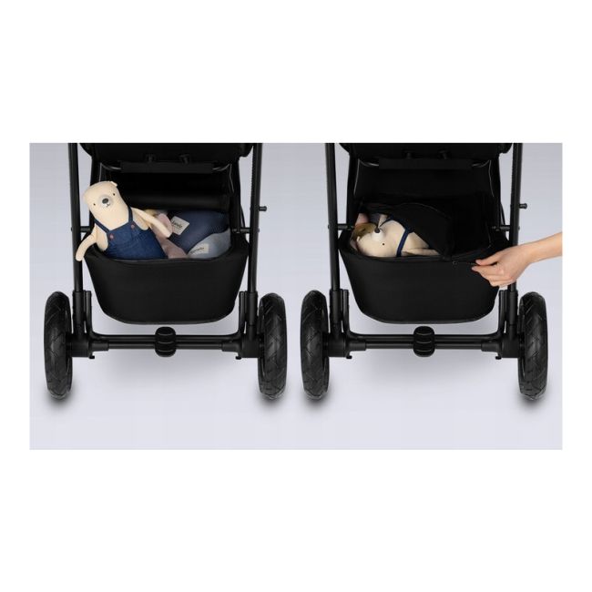 Lionelo - Carucior sport Natt, De la nastere, Cu accesorii si capotina XXL reglabila, 0 - 22 kg, Conform cu standardele europene de securitate EN1888-1, EN1888-2, Negru Onyx BYNLO-NATT_BLACK_ONYX