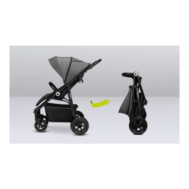 Lionelo - Carucior sport Natt, De la nastere, Cu accesorii si capotina XXL reglabila, 0 - 22 kg, Conform cu standardele europene de securitate EN1888-1, EN1888-2, Negru Onyx BYNLO-NATT_BLACK_ONYX