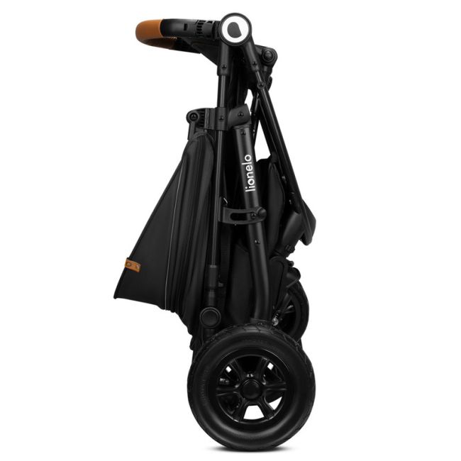 Lionelo - Carucior sport Natt, De la nastere, Cu accesorii si capotina XXL reglabila, 0 - 22 kg, Conform cu standardele europene de securitate EN1888-1, EN1888-2, Negru Onyx BYNLO-NATT_BLACK_ONYX