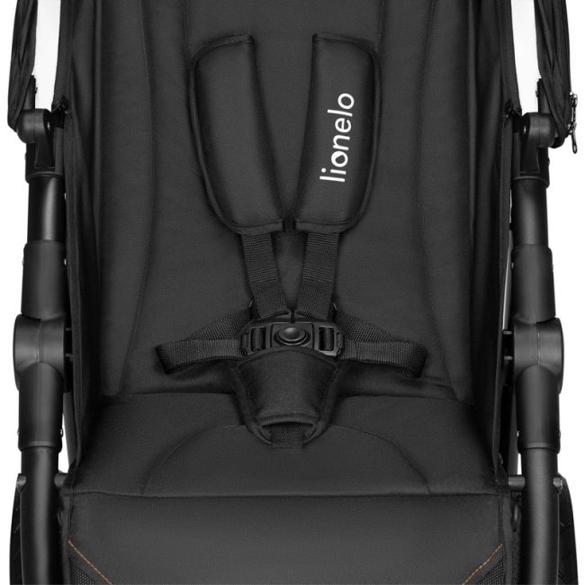 Lionelo - Carucior sport Natt, De la nastere, Cu accesorii si capotina XXL reglabila, 0 - 22 kg, Conform cu standardele europene de securitate EN1888-1, EN1888-2, Negru Onyx BYNLO-NATT_BLACK_ONYX
