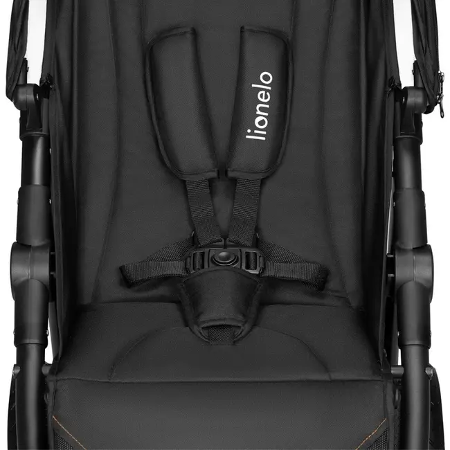 Lionelo - Carucior sport Natt, De la nastere, Cu accesorii si capotina XXL reglabila, 0 - 22 kg, Conform cu standardele europene de securitate EN1888-1, EN1888-2, Negru Onyx BYNLO-NATT_BLACK_ONYX