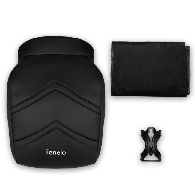 Lionelo - Carucior sport Natt, De la nastere, Cu accesorii si capotina XXL reglabila, 0 - 22 kg, Conform cu standardele europene de securitate EN1888-1, EN1888-2, Negru Onyx BYNLO-NATT_BLACK_ONYX