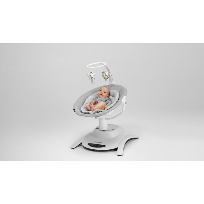 Lionelo - Set 2 in 1, Balansoar si landou Bella, Rotative 360, Ecran tactil si telecomanda, Electric, Scaun reglabil, 6 miscari unice, 5 viteze, Cu melodii, Gri BYNLO-BELLA_SET_GREY_CONCRETE