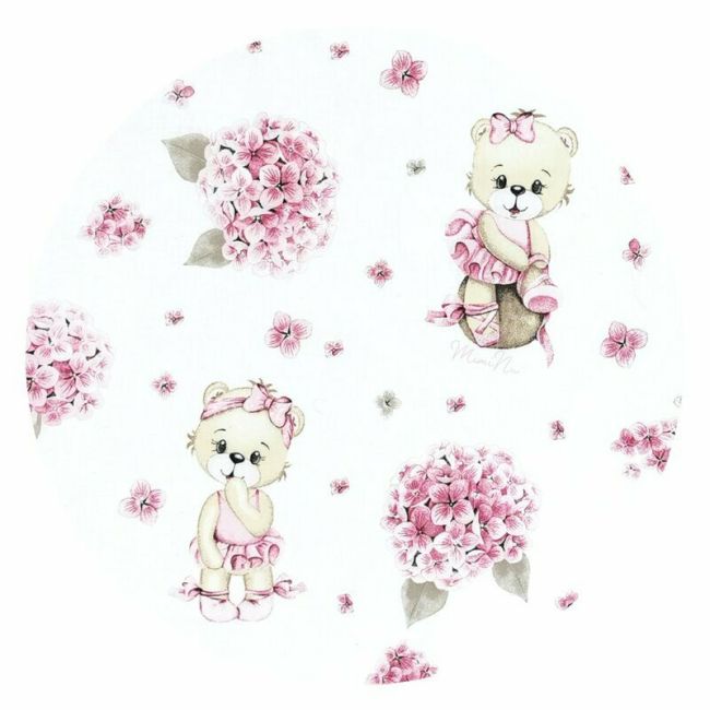 MimiNu - Paturica moale cu doua fete, Dimensiune 75x100 cm, Din bumbac certificat Oeko Tex Standard 100, Design, Pink Ballerina BYN6426972020879