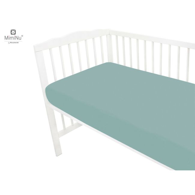 Miminu - Cearceaf cu elastic pentru patut leagan sau patut co-sleeper, Dimensiune 90x40 cm, Din bumbac certificat Oeko Tex Standard 100, Colectia Royal, Nepal Green BYN6426972021234