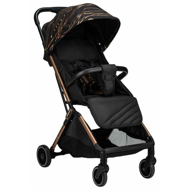 Carucior sport pliabil automat, Unique, Spatar reglabil, Suport pentru sticla, 6.6 Kg, Conform cu standardul european de securitate EN 1888-2:2018, FreeON, Gold Rose BYN48839