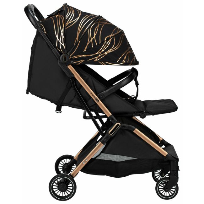 Carucior sport pliabil automat, Unique, Spatar reglabil, Suport pentru sticla, 6.6 Kg, Conform cu standardul european de securitate EN 1888-2:2018, FreeON, Gold Rose BYN48839