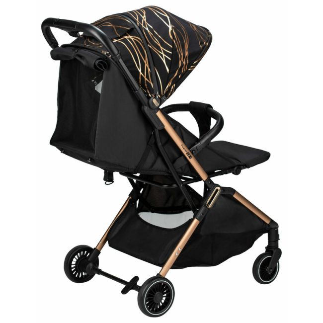 Carucior sport pliabil automat, Unique, Spatar reglabil, Suport pentru sticla, 6.6 Kg, Conform cu standardul european de securitate EN 1888-2:2018, FreeON, Gold Rose BYN48839