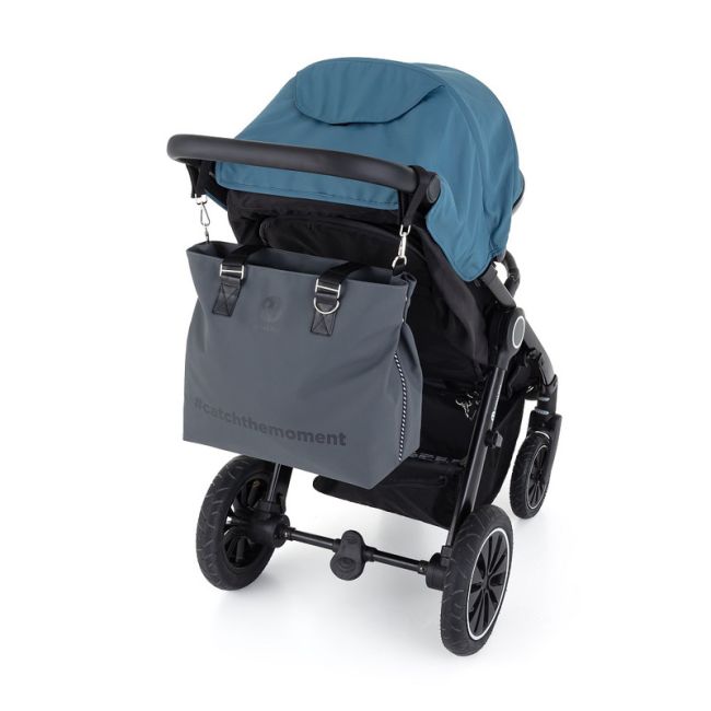 Petite&Mars - Geanta pentru mamici, Cu 6 buzunare, inclusiv termo si impermeabil, Cu saltea de infasat inclusa, 53 x 36 x 19 cm, Zoe, Gri BYN508902