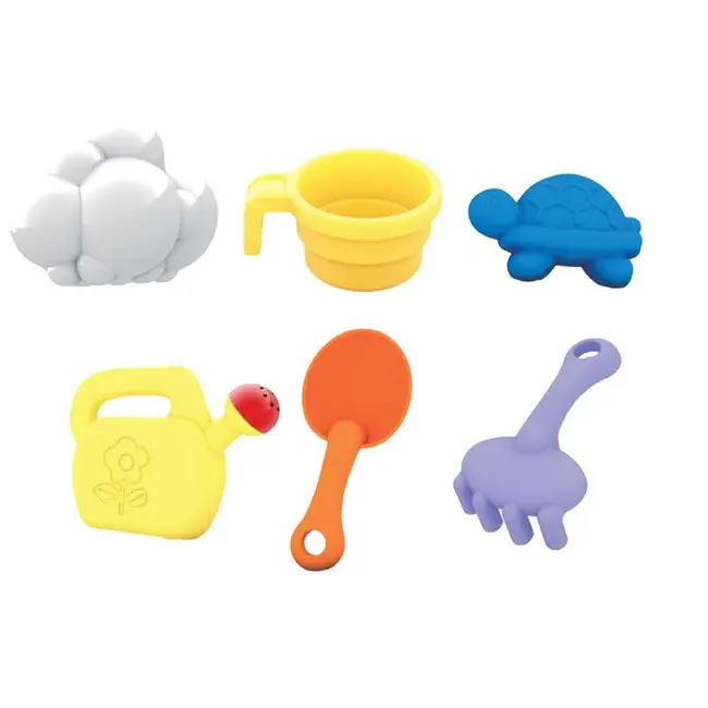 Petite&Mars - Masa de joaca pentru copii, Teo, Pentru apa si nisip, 6 jucarii diferite incluse, 46 x 69 x 39 cm, Albastru/Verde BYN858514