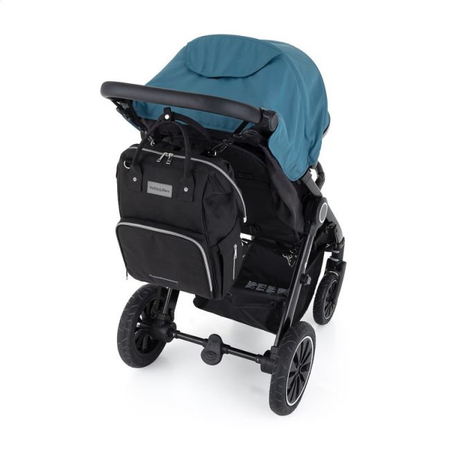 Petite&Mars - Rucsac pentru mamici, Cu 11 compartimente, Cu buzunare termice, Saltea de infasat inclusa, 30 x 42 x 15 cm, Jack, Black BYN507906
