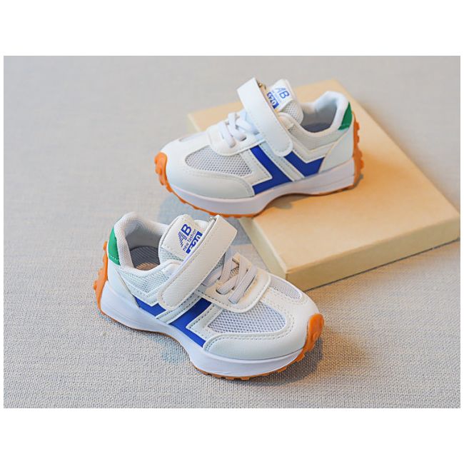 Adidasi albi cu albastru pentru copii MBYY-H02-3-DE6