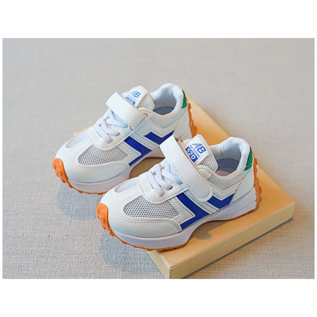 Adidasi albi cu albastru pentru copii MBYY-H02-3-DE6