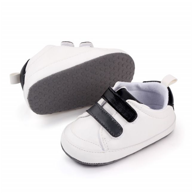 Adidasi albi cu barete si insertie neagra MDd2550-1-p29