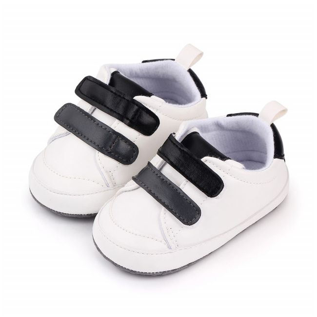 Adidasi albi cu barete si insertie neagra MDd2550-1-p29