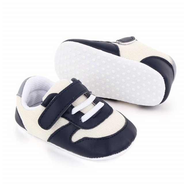 Adidasi albi cu insertii bleumarine pentru baietei MBd2502-2-p8