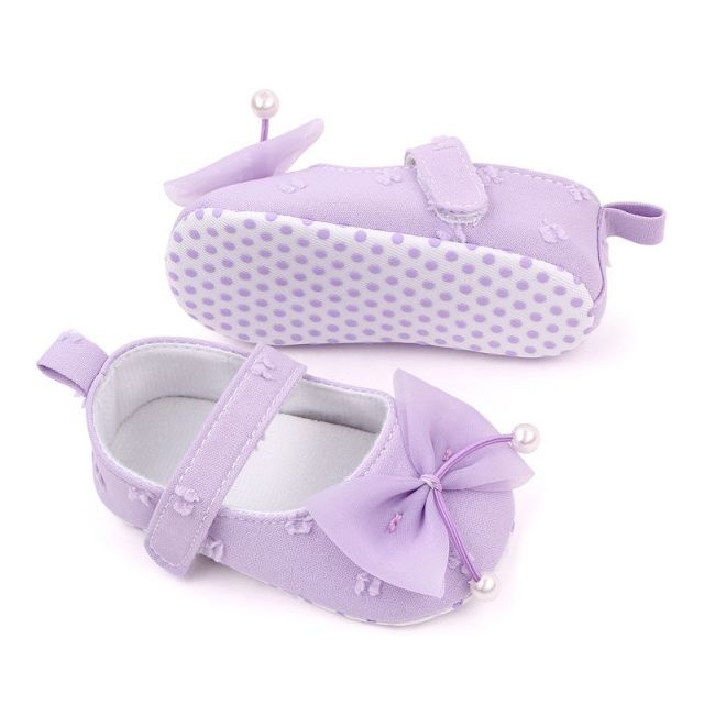 Pantofiori lila cu fundita din tulle (marime disponibila: 3-6 luni (marimea 18 incaltaminte)) amby2235-1-p27.3-6 luni (marimea 18 incaltaminte)