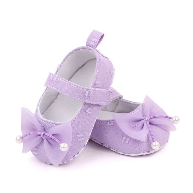 Pantofiori lila cu fundita din tulle (marime disponibila: 6-9 luni (marimea 19 incaltaminte)) amby2235-1-p27.6-9 luni (marimea 19 incaltaminte)